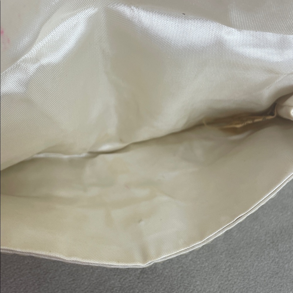 La Regale Vintage Japanese Clutch Cream Sequin White Beaded - Picture 9 of 10